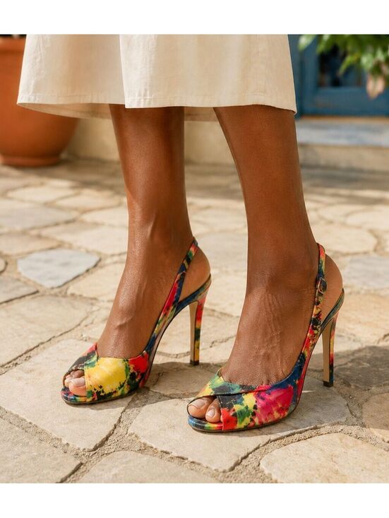 G by Guess Shoes - G by Guess | Women's Sz 10 | Guess Multicolor Slingback Peep-Toe Heels